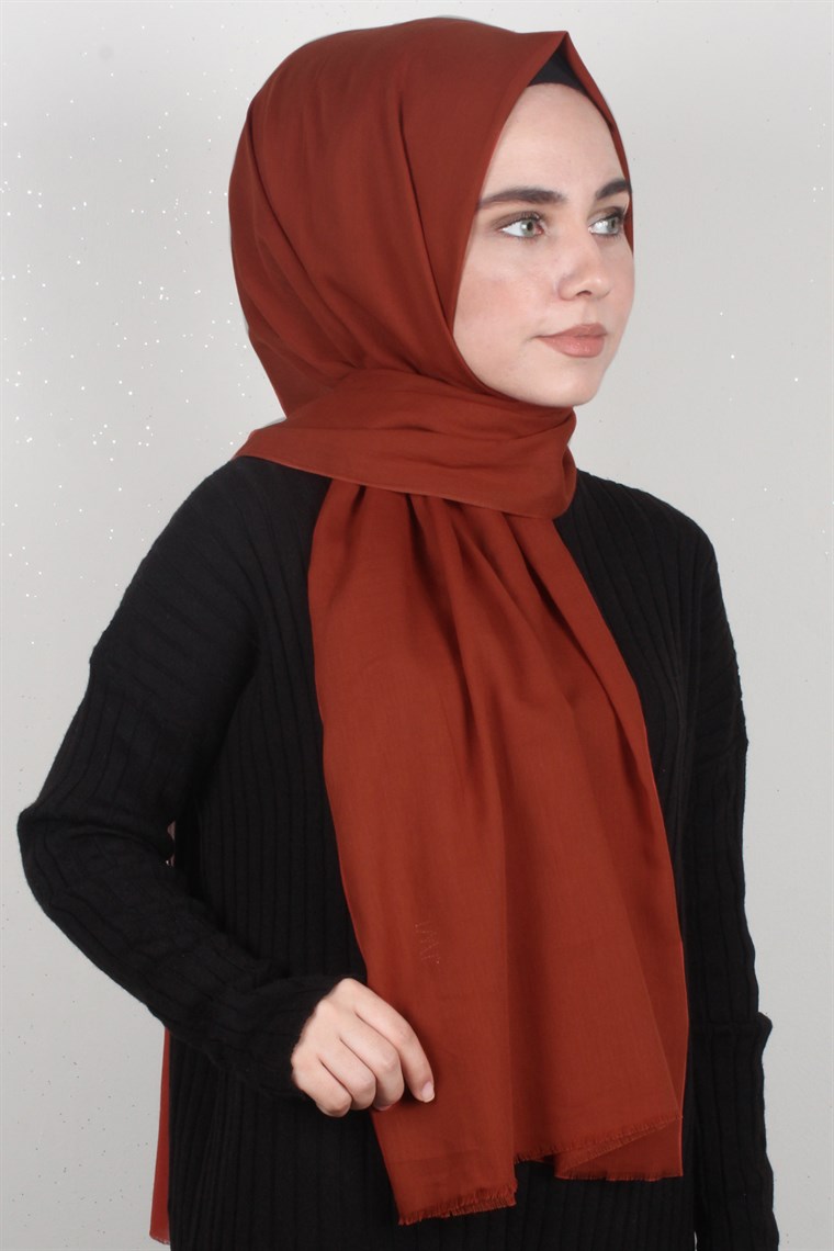 Pamuklu Twist Şal 1269-3 Kiremit