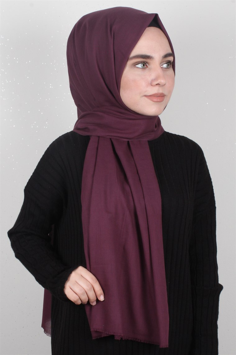Pamuklu Twist Şal 1269-6 Mürdüm