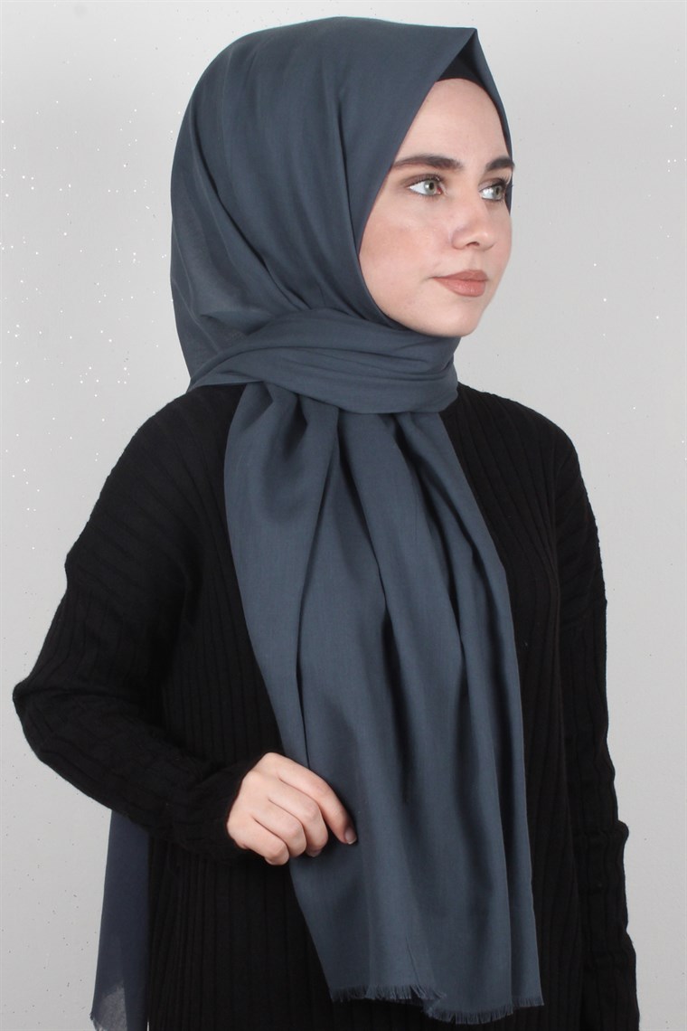 Pamuklu Twist Şal 1269-7 Antrasit