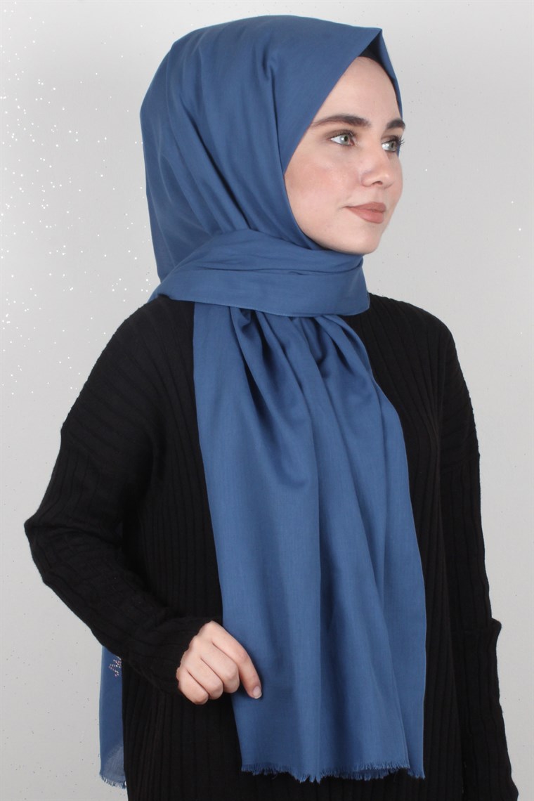 Pamuklu Twist Şal 1269-8 İndigo