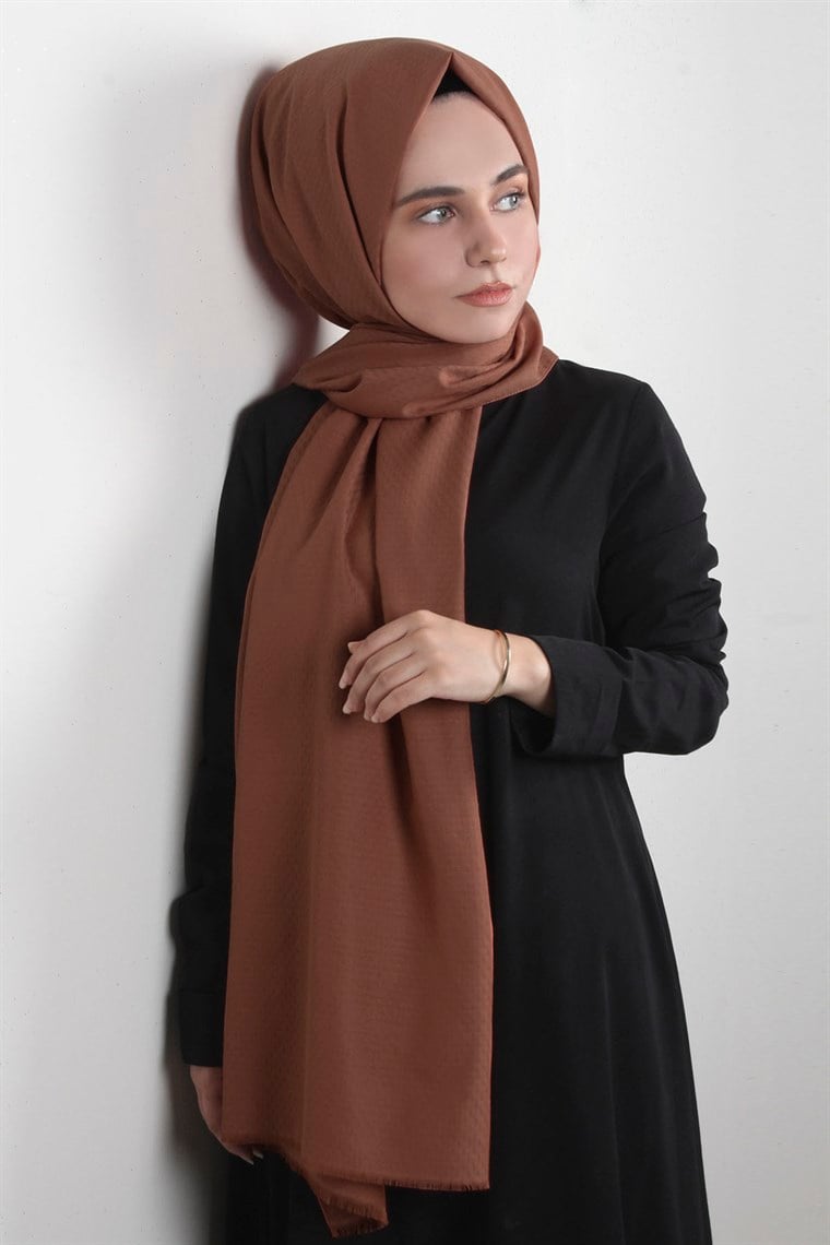 Pamuklu Twist Şal 1276-21 Şeftali