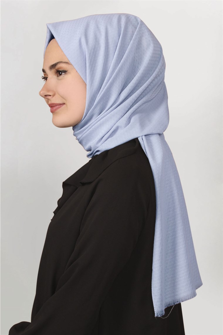 Pamuklu Twist Şal 1276-7 Bebe Mavisi