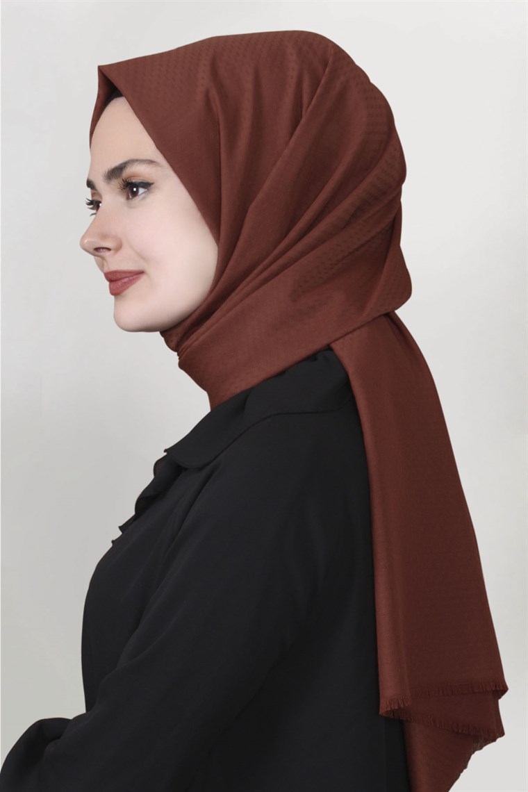Pamuklu Twist Şal 1276-9 Kiremit