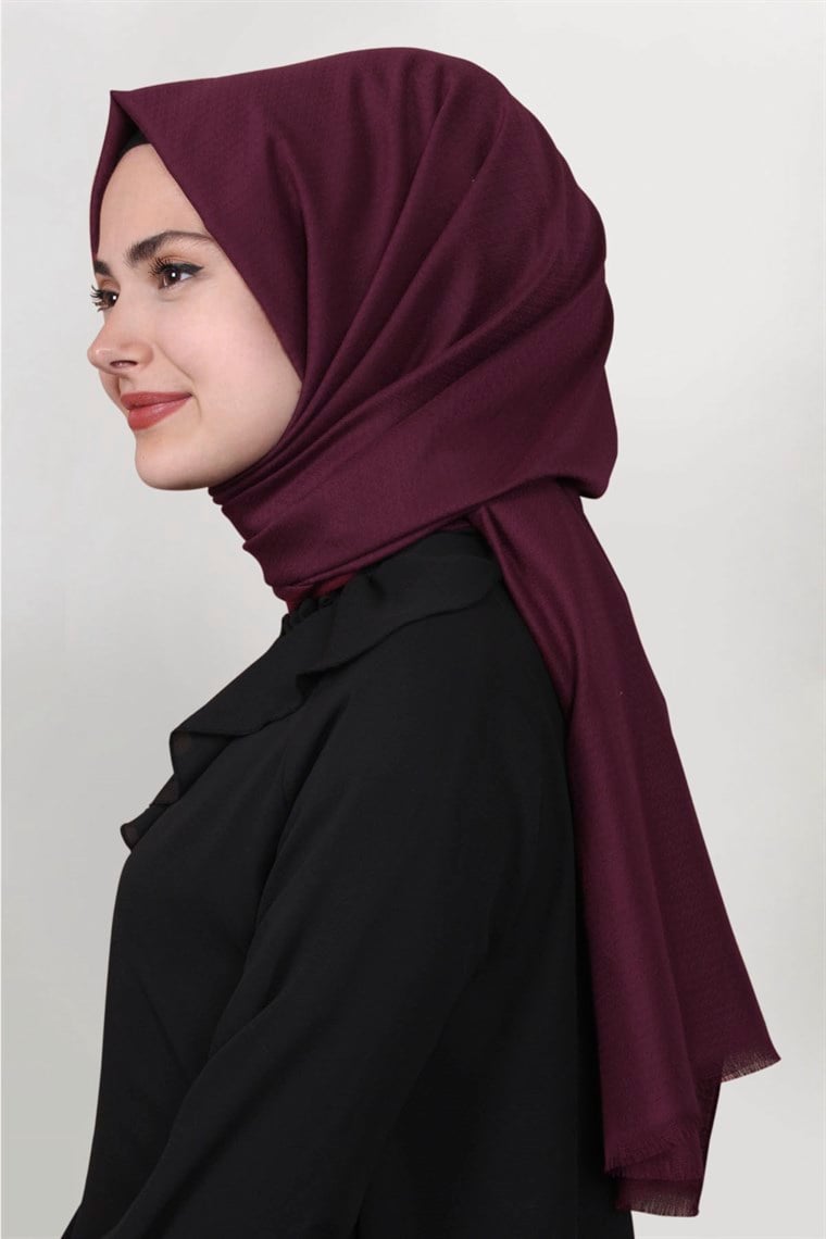 Pamuklu Twist Şal 1277-11 Bordo