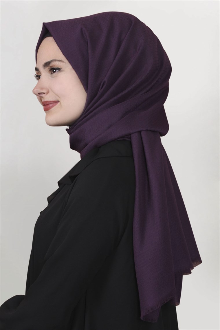 Pamuklu Twist Şal 1277-12 Mor