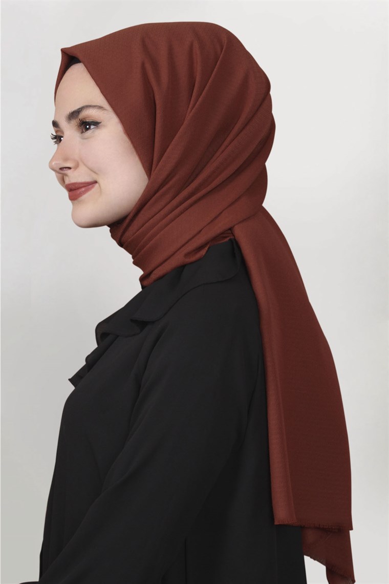 Pamuklu Twist Şal 1277-4 Kiremit