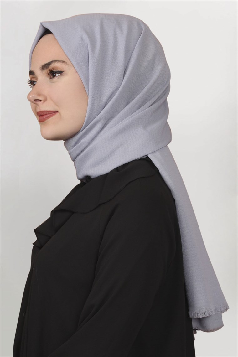 Pamuklu Twist Şal 1277-6 Gri