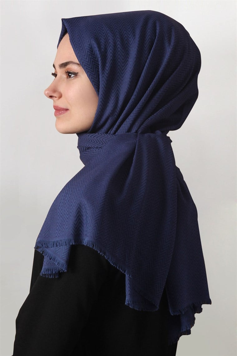 Pamuklu Zikzak Şal 1652-8 Pudra