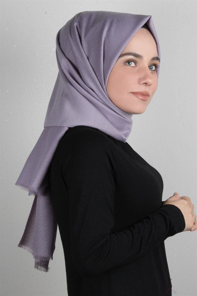 Pamuklu Zikzak Şal 1653-7 Lila