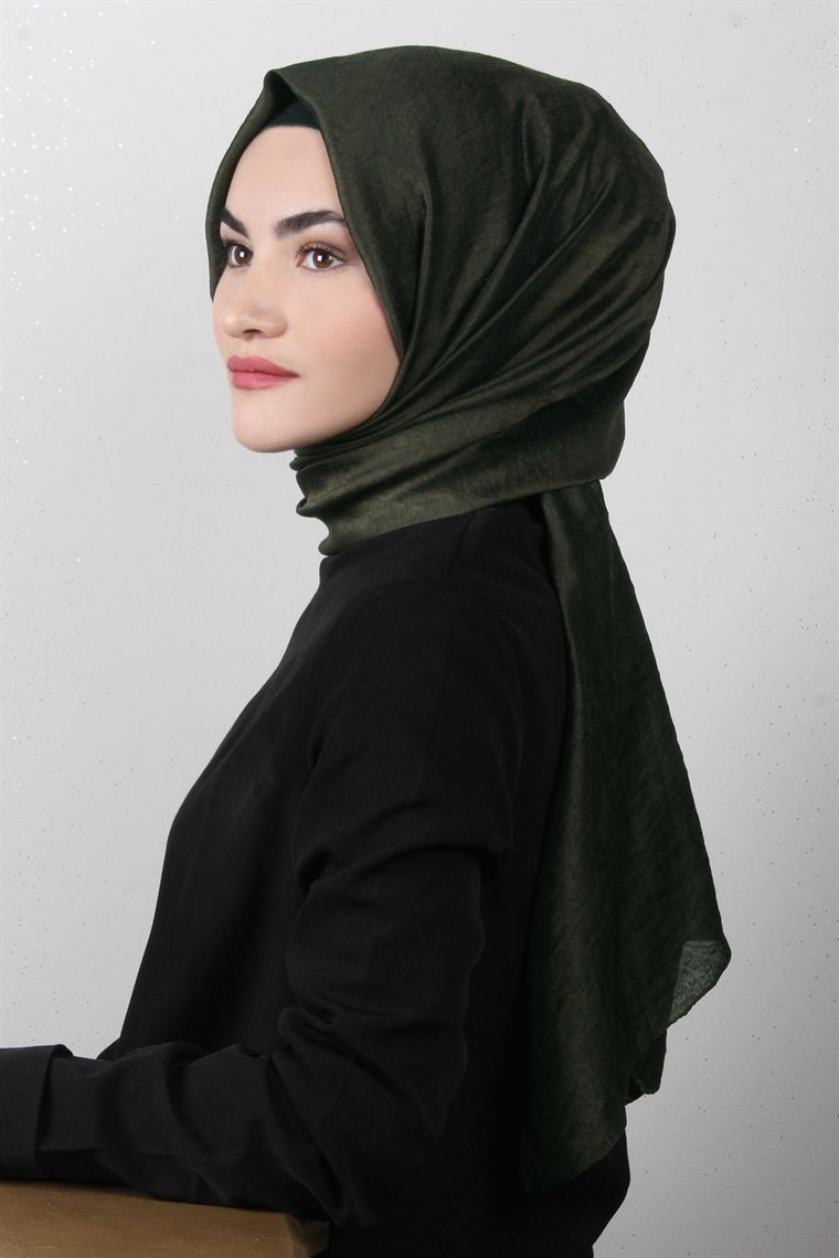 Piramit Desenli Cazz Şal 1459-5 Haki Yeşili