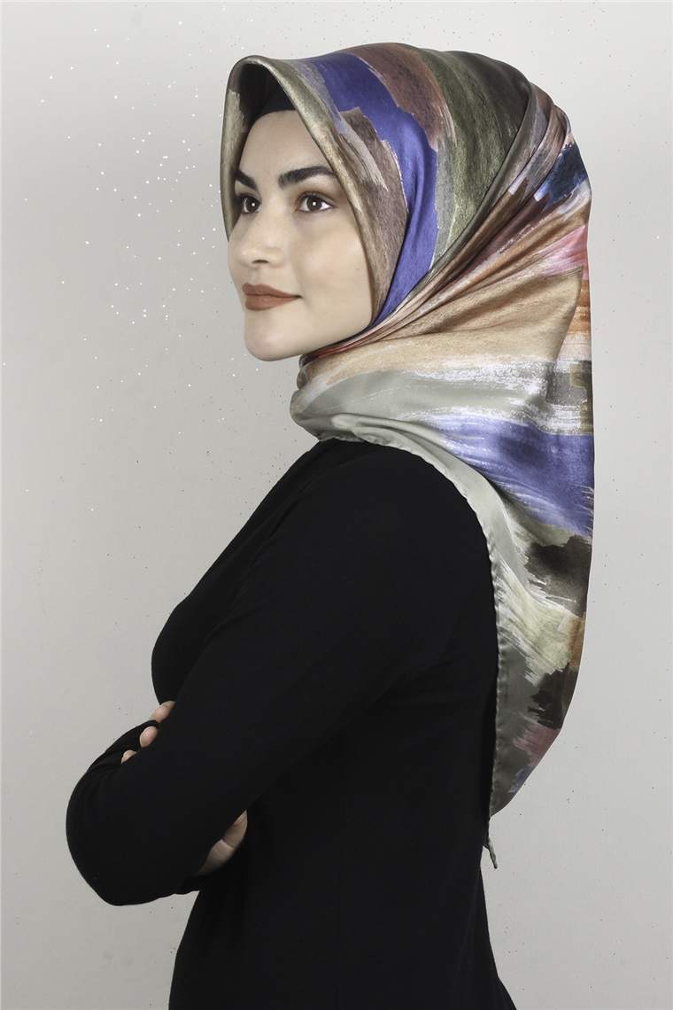 Piramit Dijital Eşarp 1352-4 Çağla Yeşili