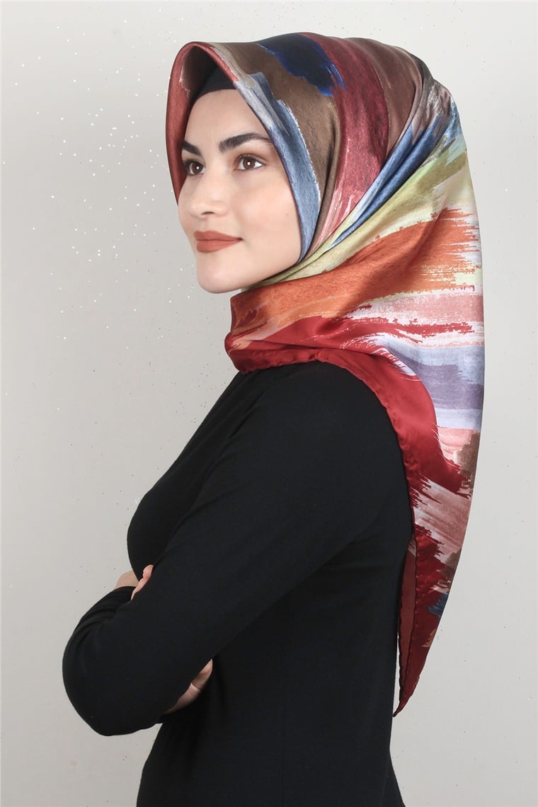 Piramit Dijital Eşarp 1352-5 Taba