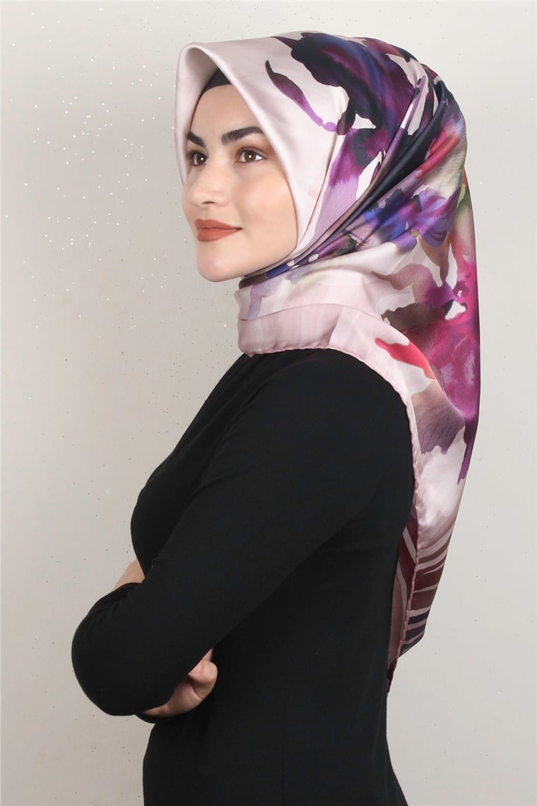 Piramit Dijital Eşarp 1353-8 Pudra