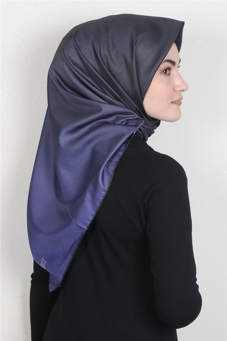 Piramit Dijital Eşarp 1355-2 Siyah-Mor