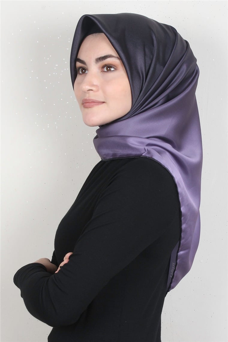 Piramit Dijital Eşarp 1355-5 Siyah-Lila
