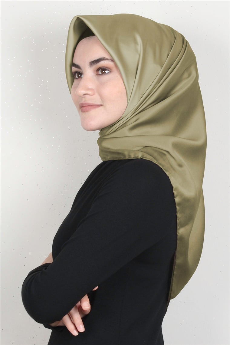 Piramit Dijital Eşarp 1355-9 Yağ Yeşili