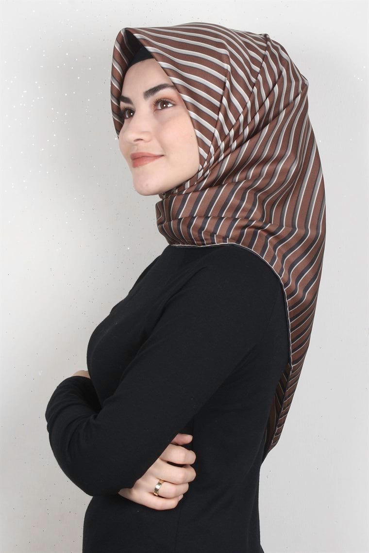 Piramit Dijital Eşarp 1357-13 Taba