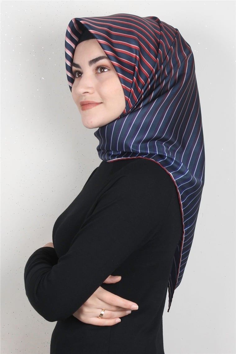 Piramit Dijital Eşarp 1357-7 Laci-Kiremit