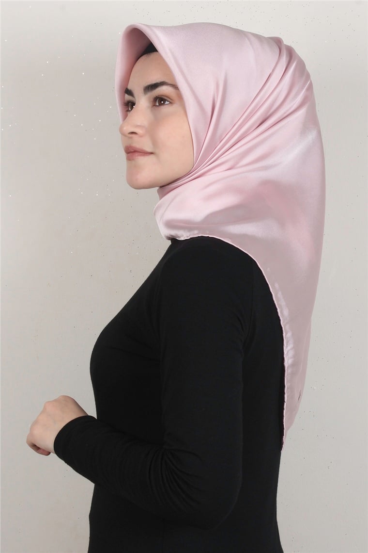 Piramit Düz Renk Eşarp 1340-17 Pudra