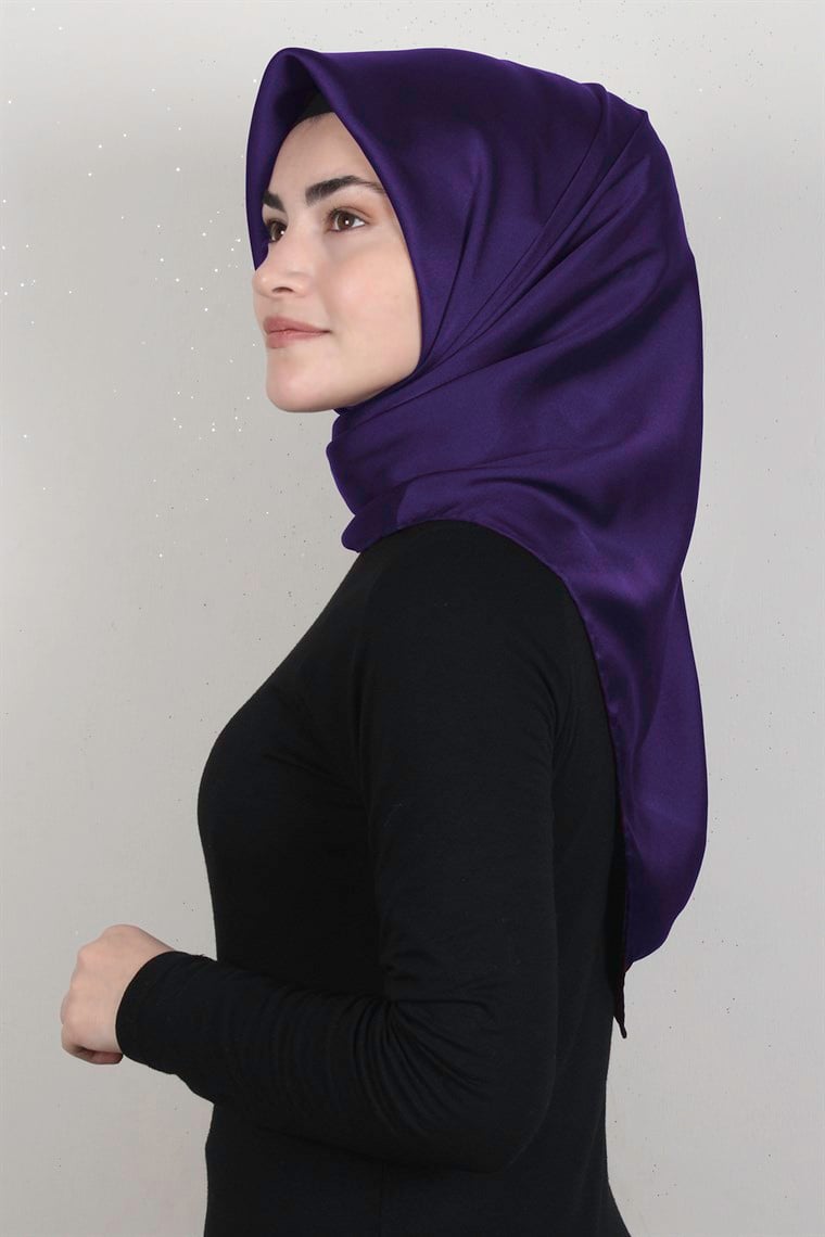 Piramit Düz Renk Eşarp 1340-30 Mor
