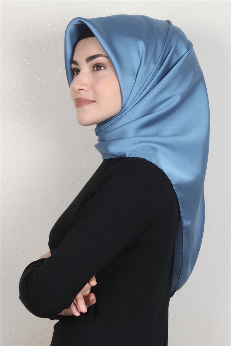 Piramit Düz Renk Eşarp 1340-36 İndigo
