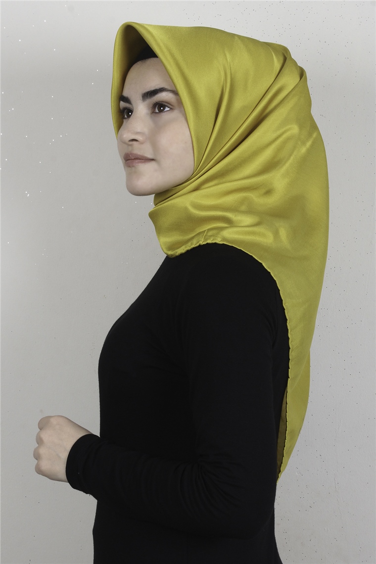 Piramit Düz Renk Eşarp 1340-7 Sarı