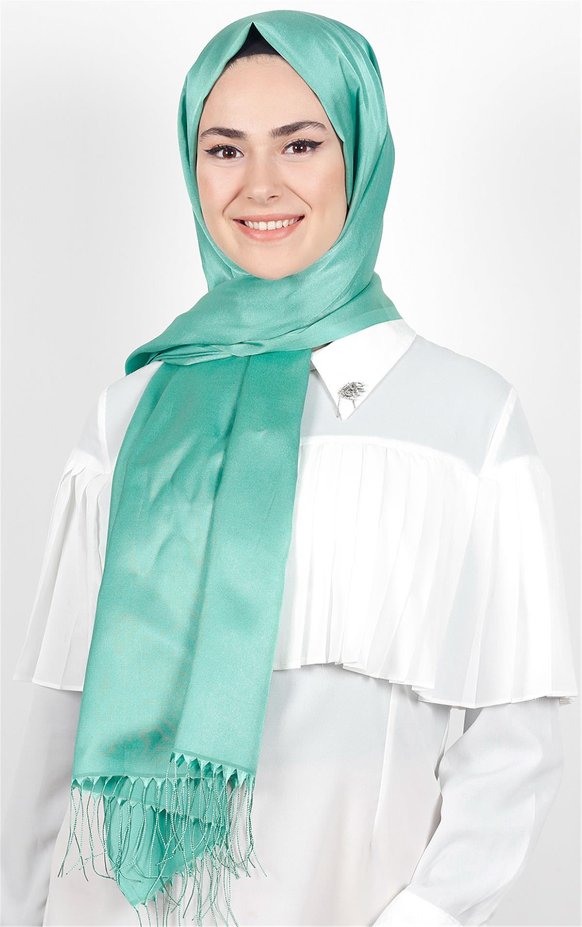 Piramit İpeksi Şal 2806-14 Su Yeşili