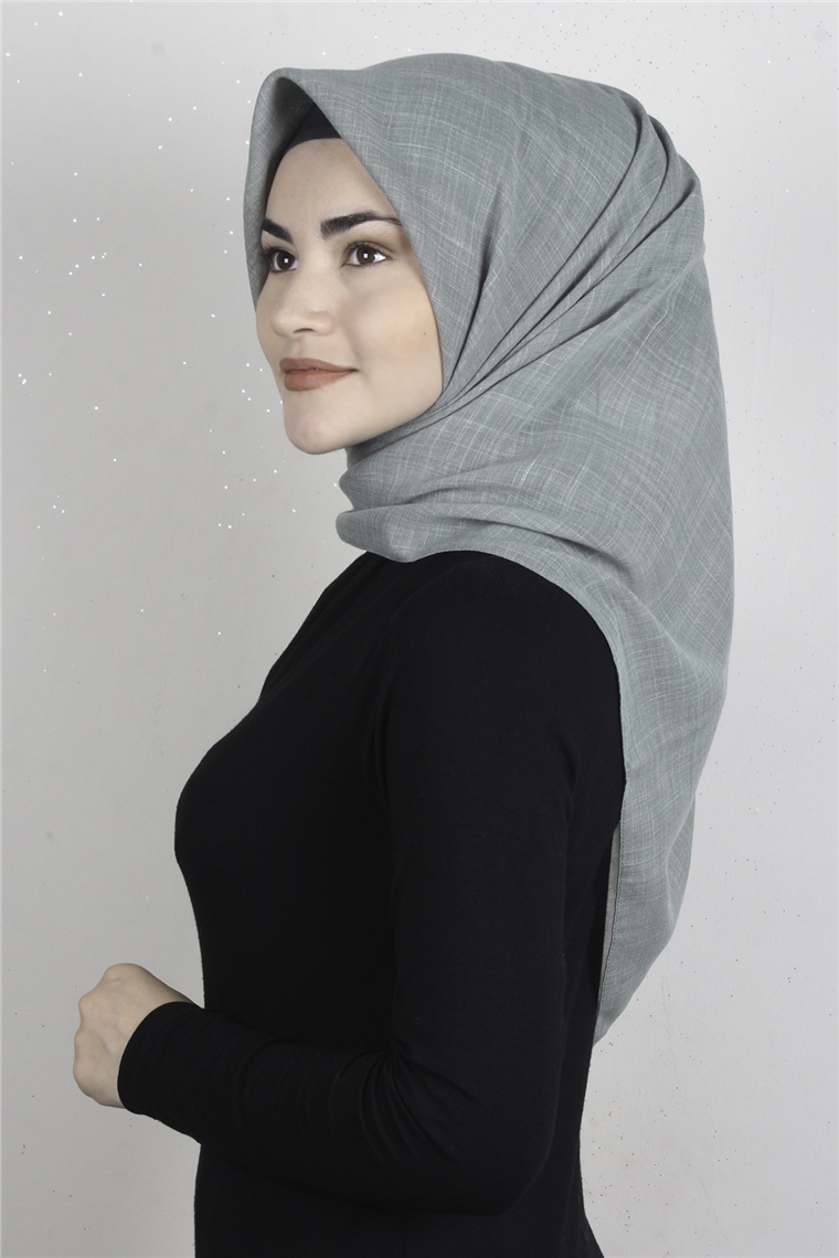 Piramit Keten Eşarp 1395-24 Mint Yeşili