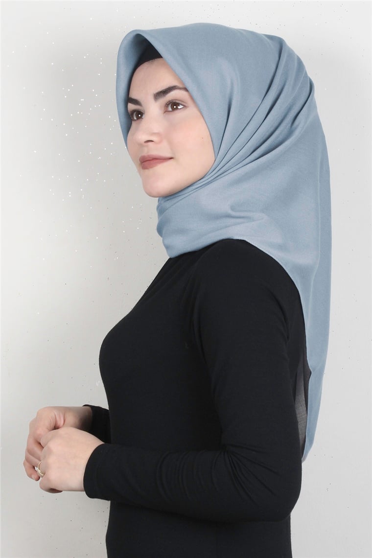 Piramit Keten Eşarp 1395-44 Buz Mavisi