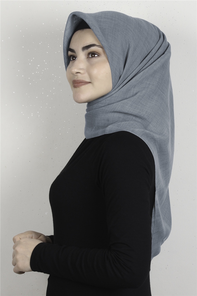 Piramit Keten Eşarp 1395-55 Kül