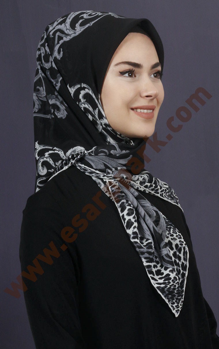 Piramit Krep Eşarp 11600-9