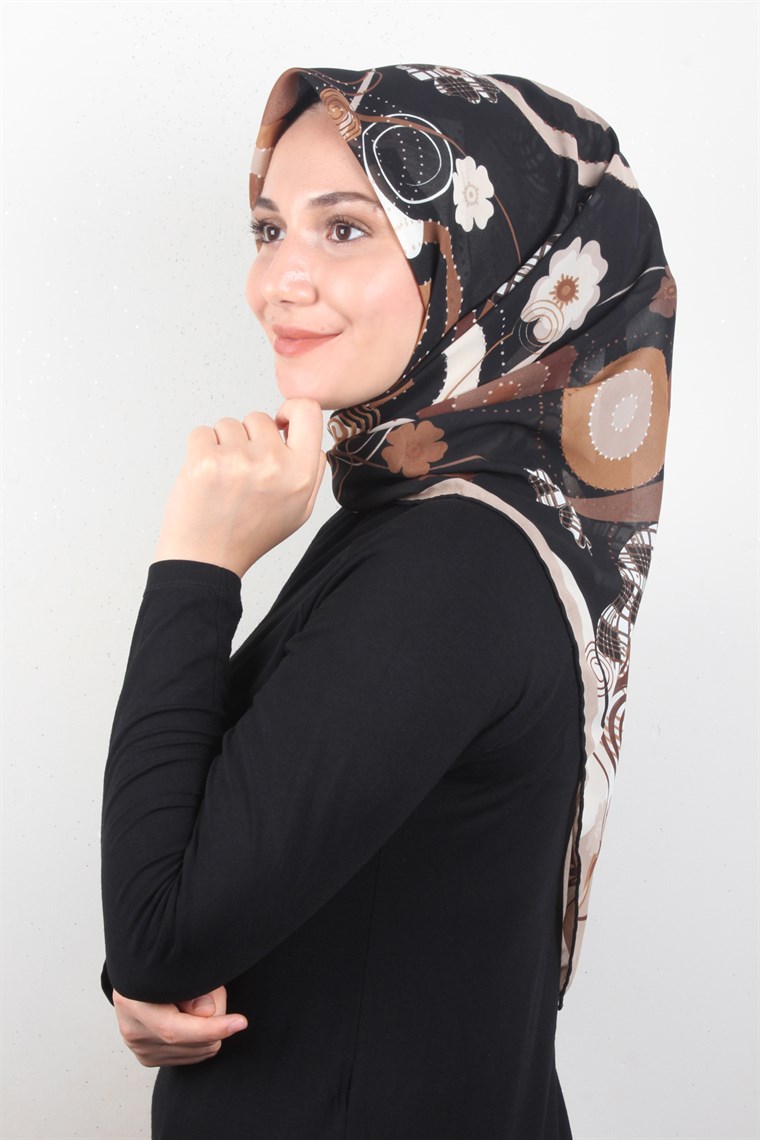 Piramit Krep Eşarp116-0008-03 Krem