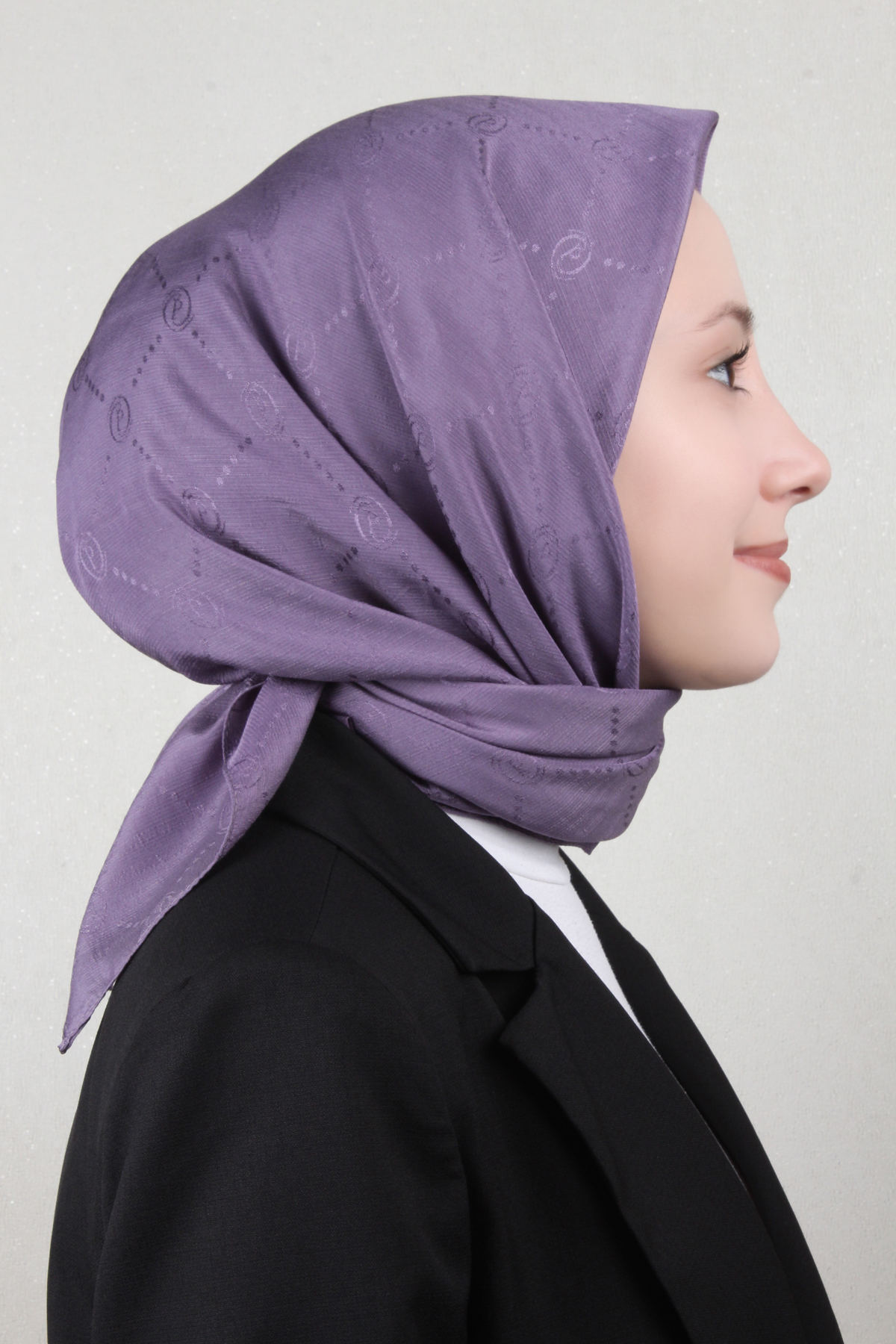 Piramit Monogram Eşarp 4117-27 Leylak