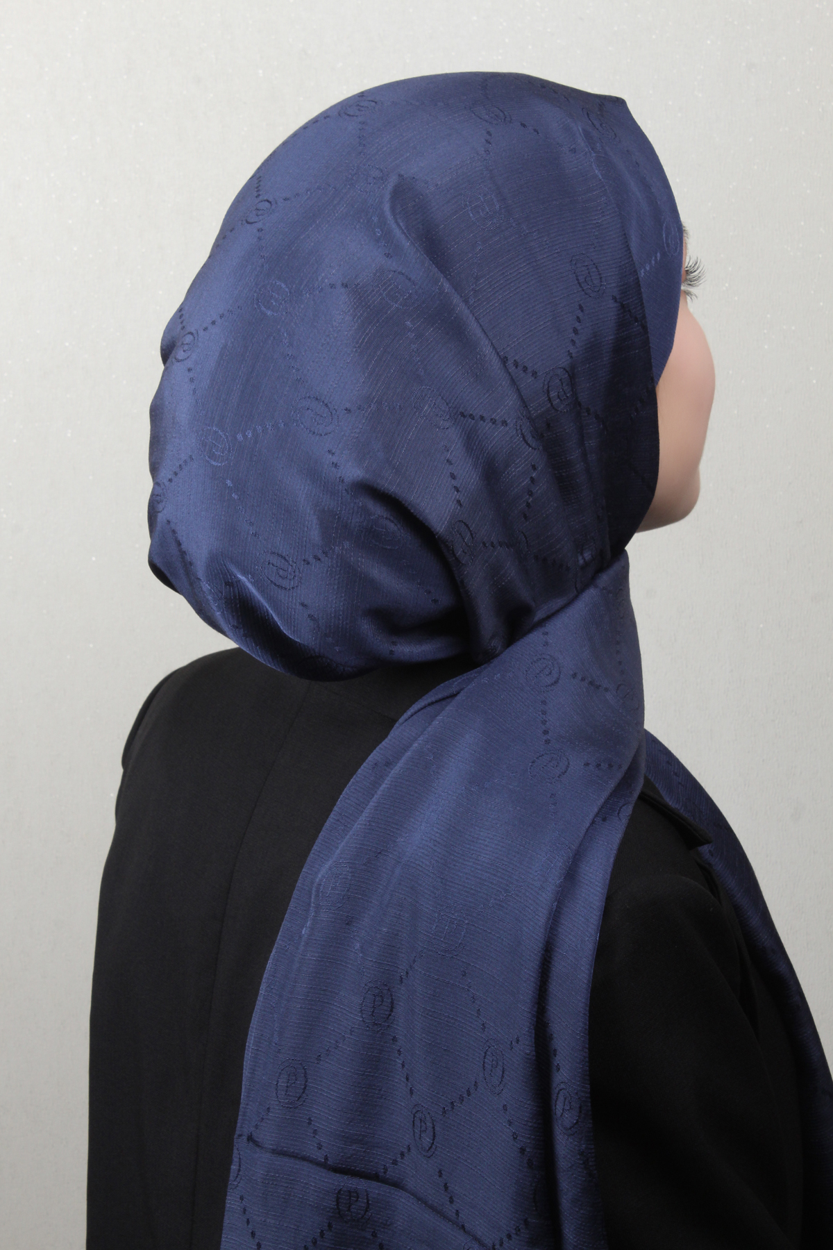 Piramit Monogram Şal 2889-11 Lacivert