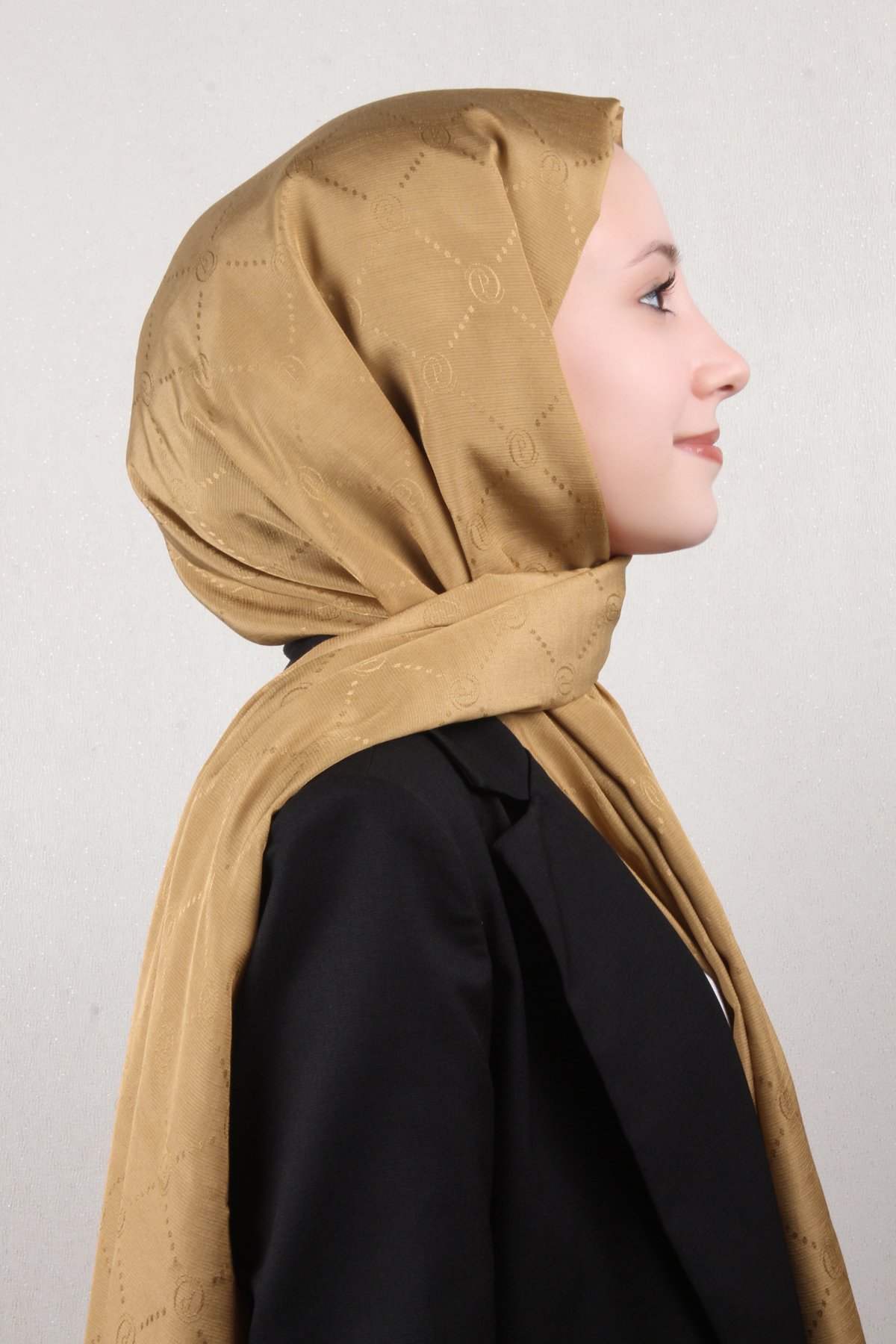 Piramit Monogram Şal 2889-23 Bal Kabağı