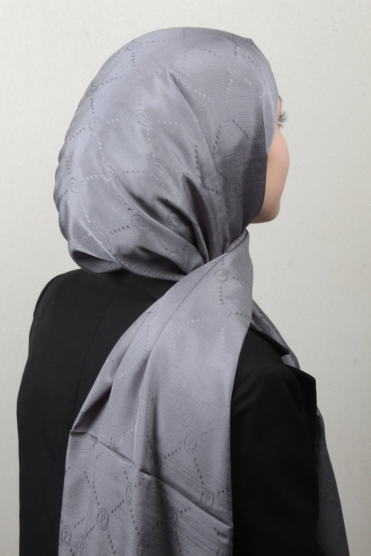 Piramit Monogram Şal 2889-9 Füme