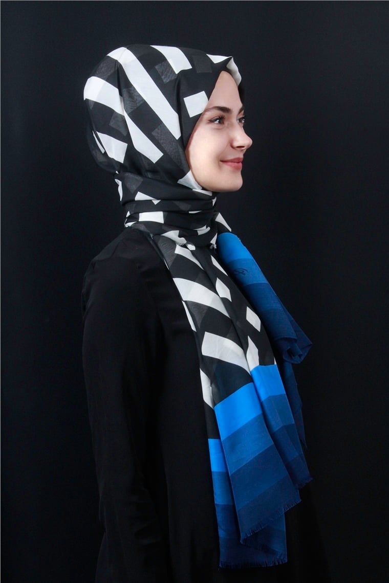 Piramit Pamuklu Desenli Şal 1286-12