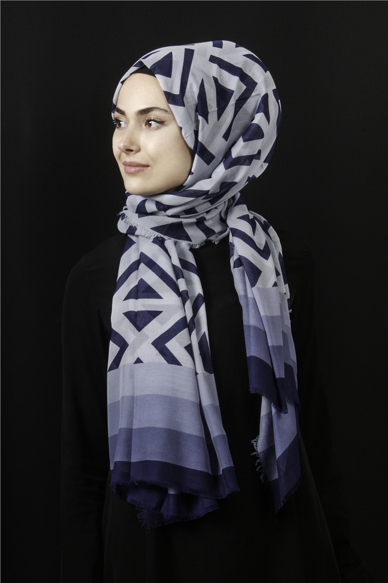 Piramit Pamuklu Desenli Şal 1286-6