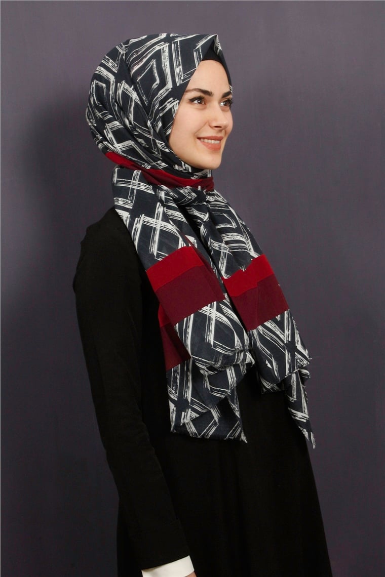 Piramit Pamuklu Desenli Şal 1289-24