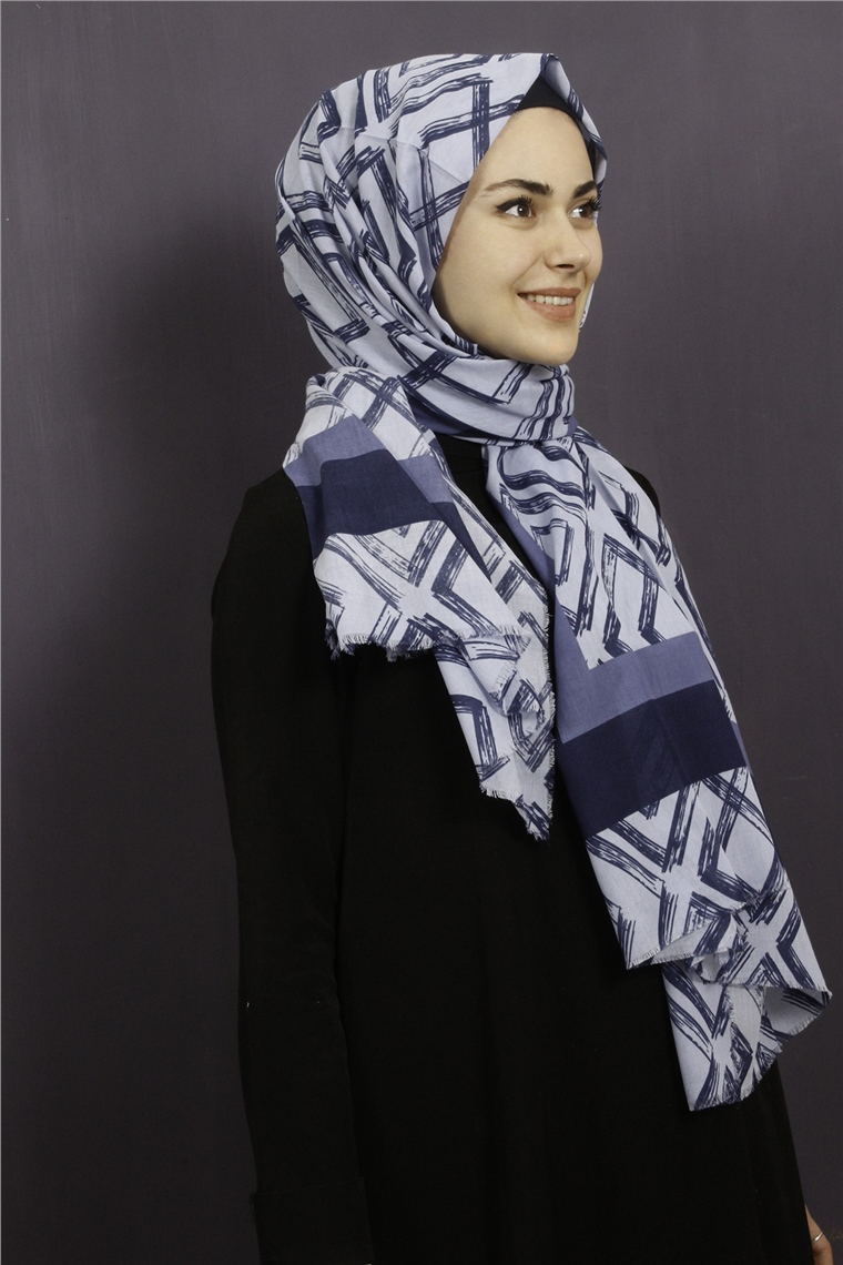 Piramit Pamuklu Desenli Şal 1289-6