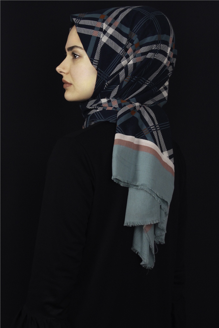 Piramit Pamuklu Desenli Şal 1296-10