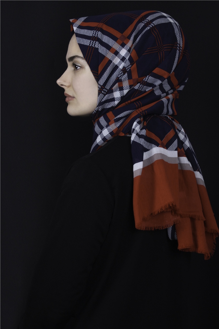 Piramit Pamuklu Desenli Şal 1296-5