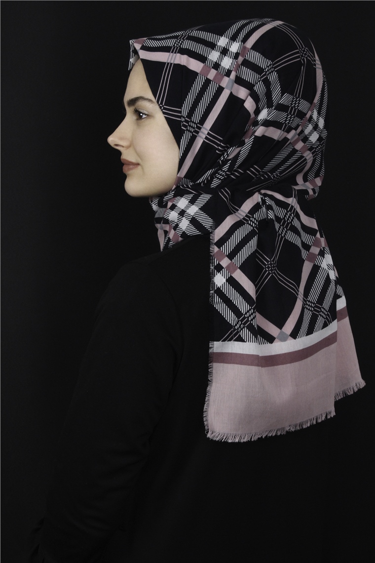 Piramit Pamuklu Desenli Şal 1296-6