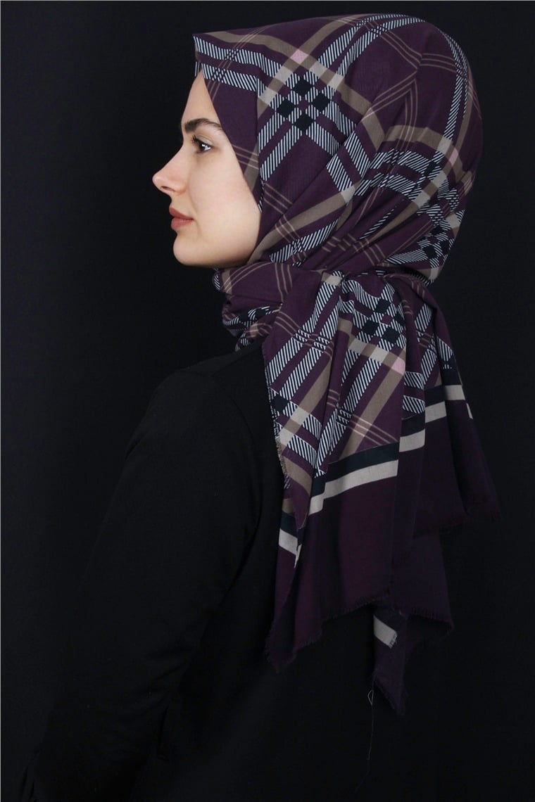 Piramit Pamuklu Desenli Şal 1296-7