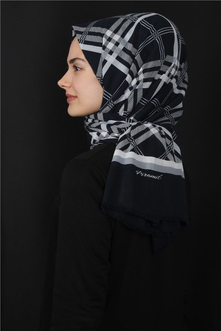 Piramit Pamuklu Desenli Şal 1296-8