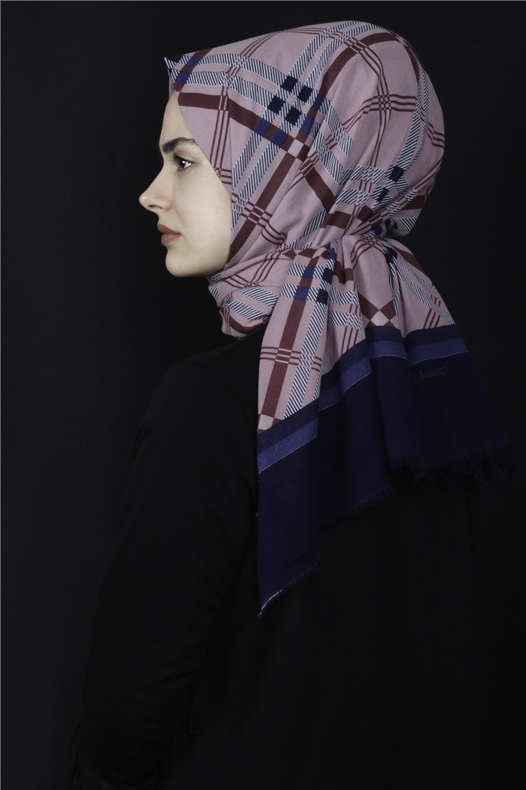 Piramit Pamuklu Desenli Şal 1296-9