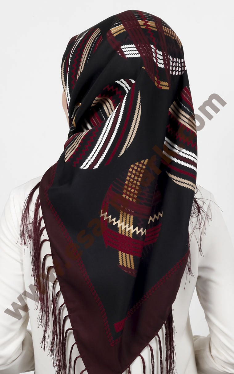 Piramit Püsküllü Eşarp 111-0023-12