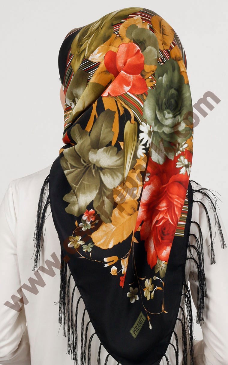 Piramit Püsküllü Eşarp 111-0023-77