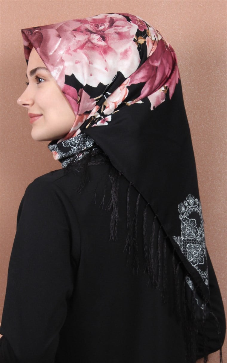 Piramit Püsküllü Eşarp 111-0024-23