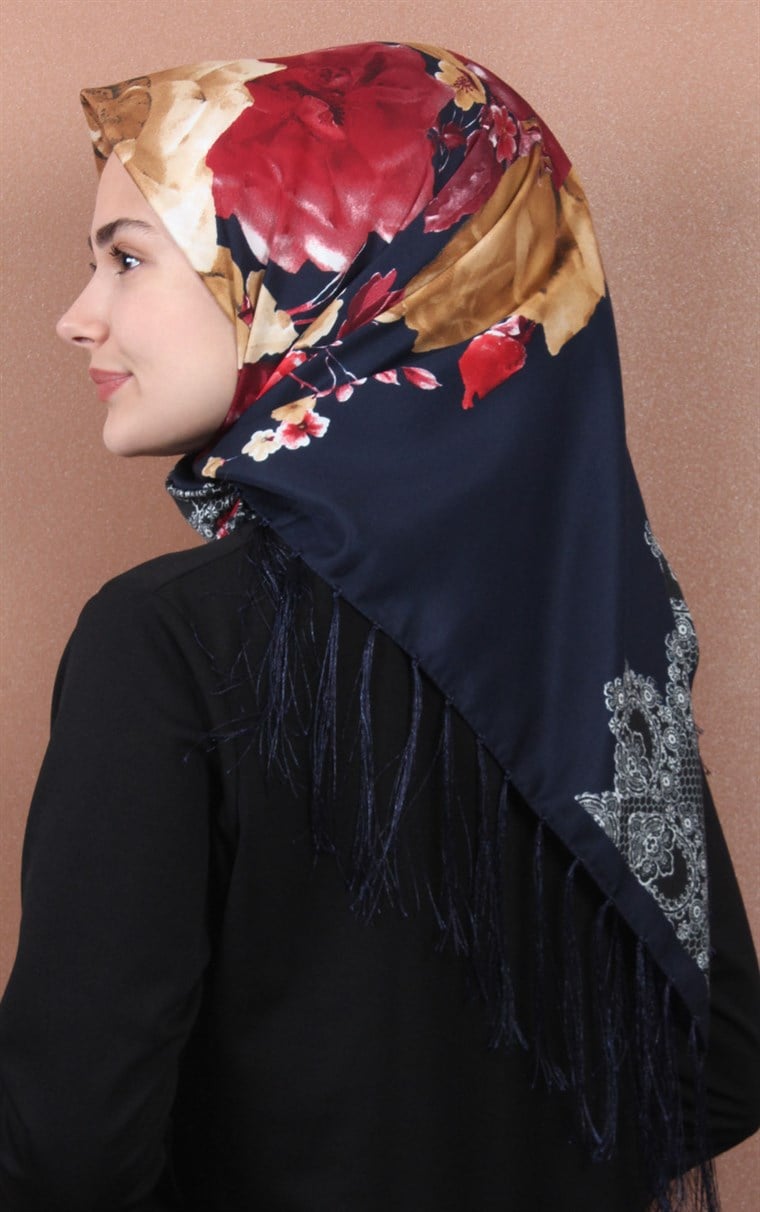 Piramit Püsküllü Eşarp 111-0024-24
